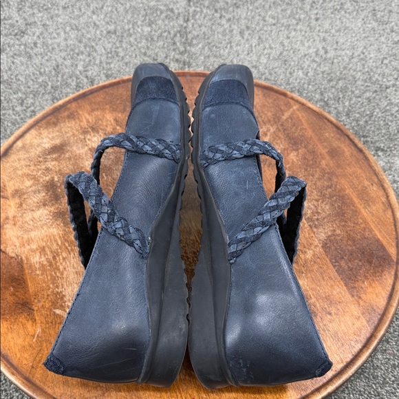 Aetrex Shoes Wm 10 Blue Leather Braided Strap Mary Jane Loafer Flats Comfort - Picture 6 of 11